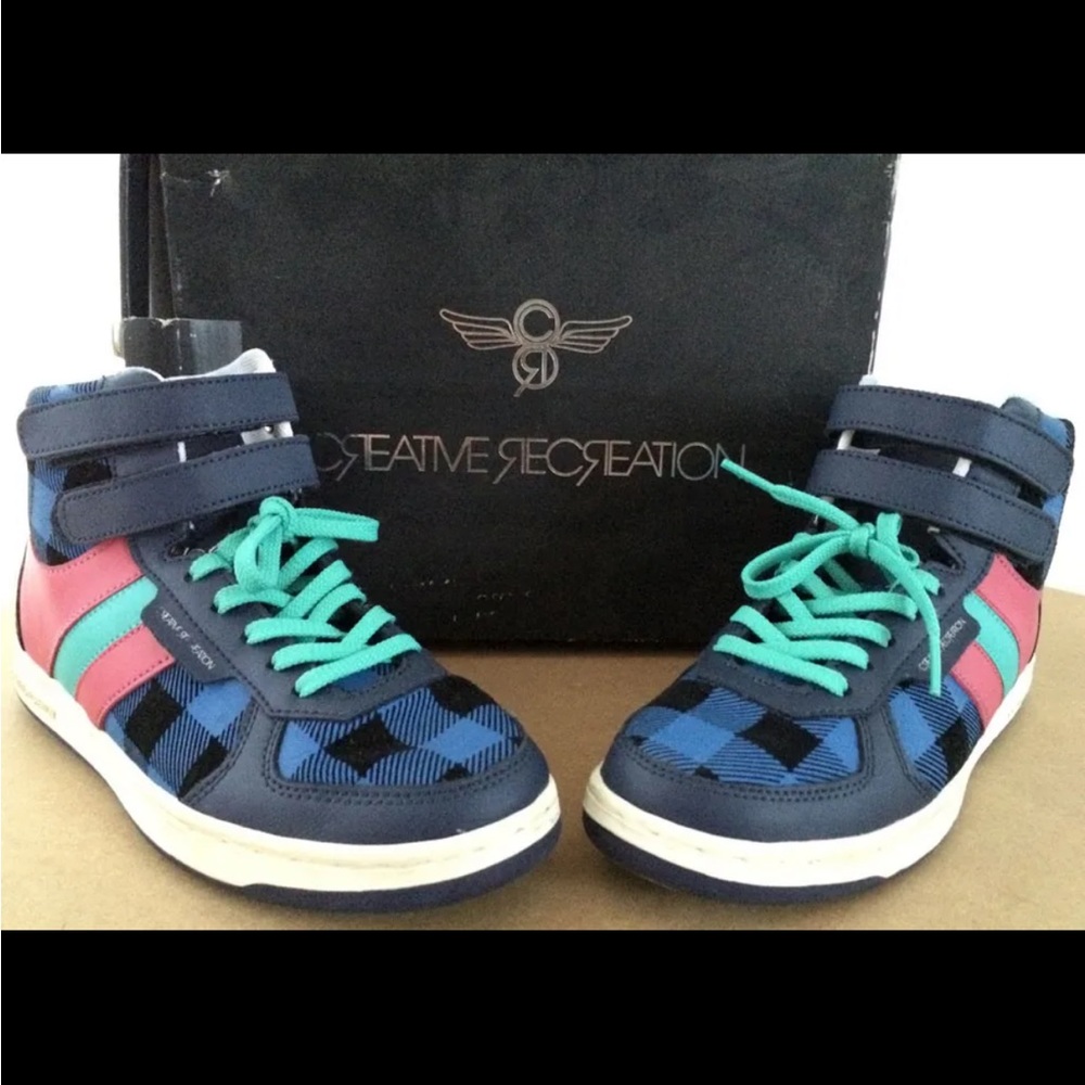creative recreation W DICOCO blue pink green wmn US 7.5 hightop Indie Sleaze